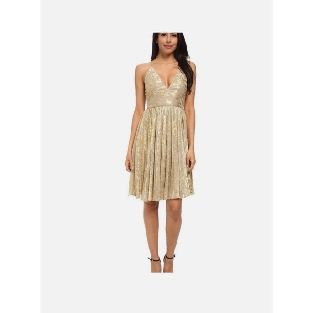 Sam Edelman Gold V-Neck Dress